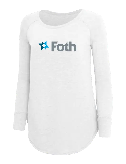 Womens Perfect Wide Collar Tunic Tri-Blend White 4.5 oz T-Shirt w/Foth Logo
