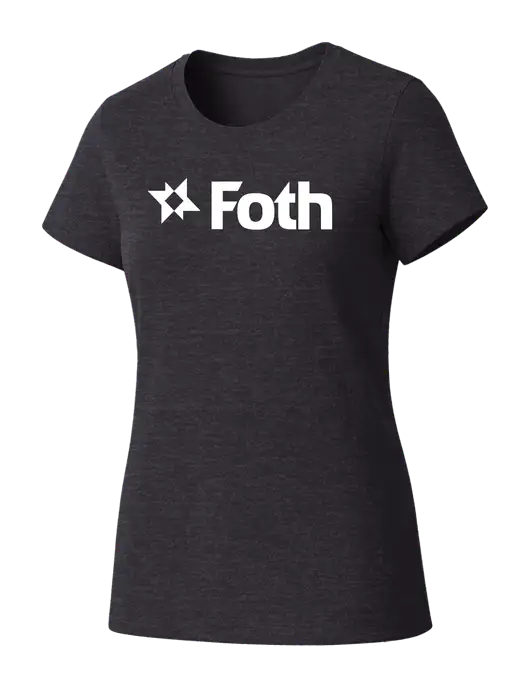 Womens Seriously Soft Heathered Charcoal T-Shirt w/Foth Logo