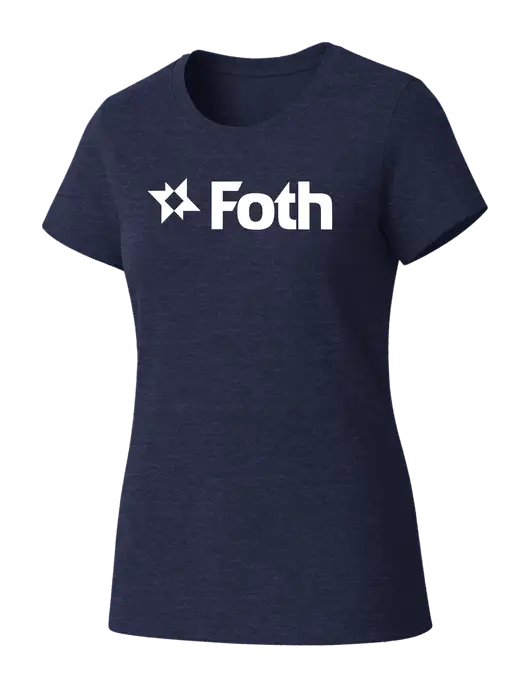 Womens Seriously Soft Heathered Navy T-Shirt w/Foth Logo