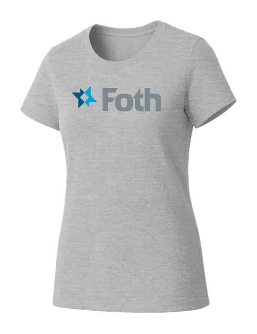 Womens Seriously Soft Light Heathered Grey T-Shirt w/Foth Logo