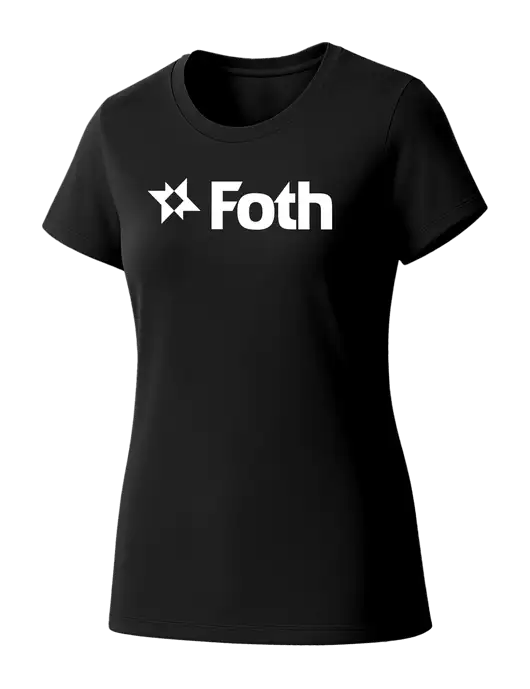 Womens Seriously Soft Black T-Shirt w/Foth Logo