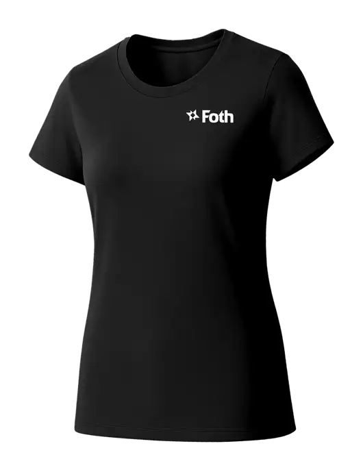 Womens Seriously Soft Black T-Shirt w/Foth Logo