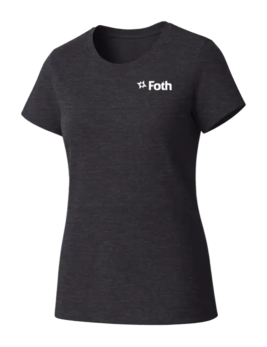 Womens Seriously Soft Heathered Charcoal T-Shirt w/Foth Logo