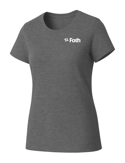 Womens Seriously Soft Grey Frost T-Shirt w/Foth Logo