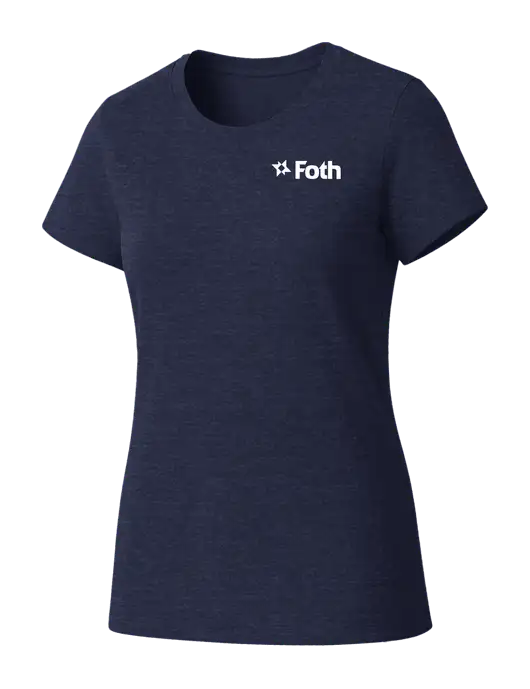 Womens Seriously Soft Heathered Navy T-Shirt w/Foth Logo