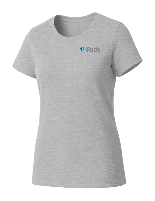 Womens Seriously Soft Light Heathered Grey T-Shirt w/Foth Logo