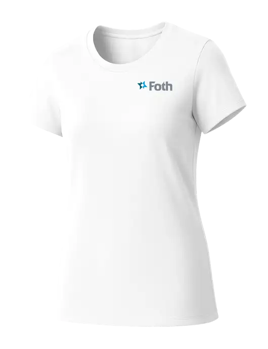 Womens Seriously Soft White T-Shirt w/Foth Logo
