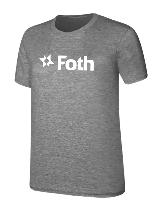 Womens Ring Spun Light Grey Heather 4.5 oz T-Shirt w/Foth Logo