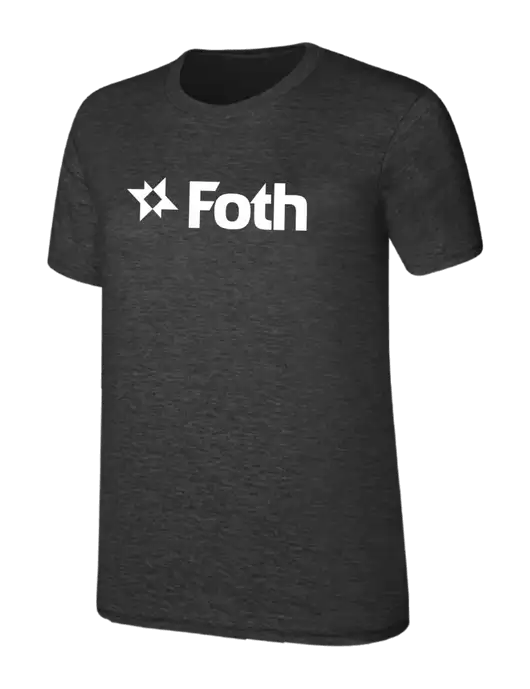 Womens Ring Spun Dark Heather Grey 4.5 oz T-Shirt w/Foth Logo