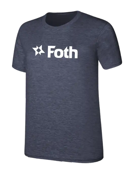 Womens Ring Spun Heather Navy 4.5 oz T-Shirt w/Foth Logo