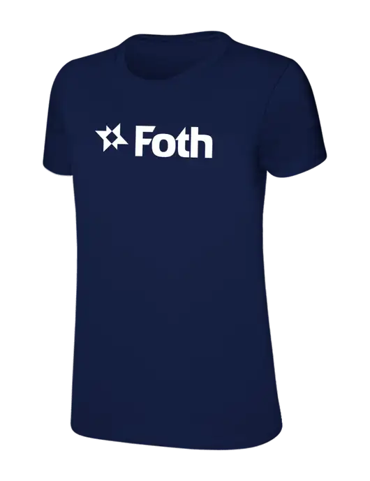 Womens Ring Spun Navy 4.5 oz T-Shirt w/Foth Logo