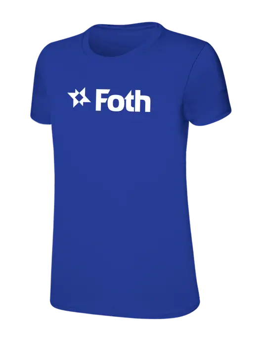 Womens Ring Spun Royal 4.5 oz T-Shirt w/Foth Logo