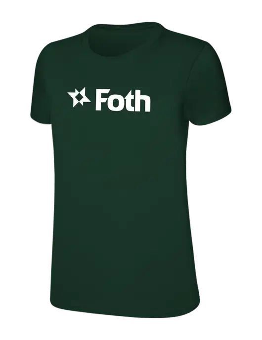 Womens Ring Spun Forest Green 4.5 oz T-Shirt w/Foth Logo