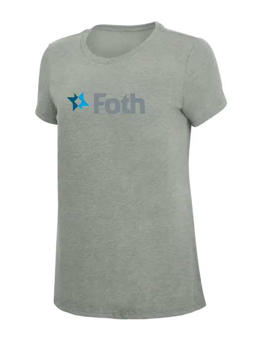 Womens Simply Soft Grey Frost 4.5oz  Poly/Combed Ring Spun Cotton T-Shirt w/Foth Logo