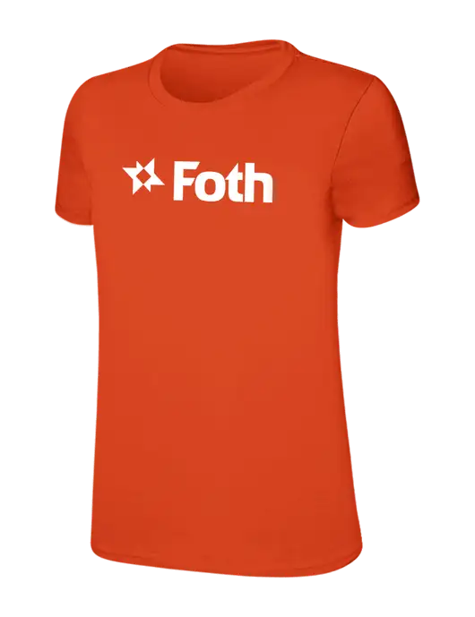 Womens Ring Spun Orange 4.5 oz T-Shirt w/Foth Logo