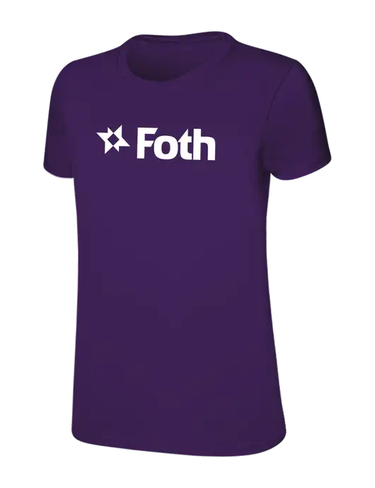 Womens Ring Spun Purple 4.5 oz T-Shirt w/Foth Logo
