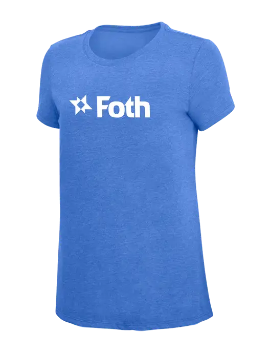 Womens Simply Soft Royal Frost 4.5oz  Poly/Combed Ring Spun Cotton T-Shirt w/Foth Logo