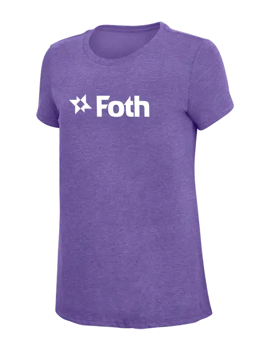 Womens Simply Soft Purple Frost 4.5oz  Poly/Combed Ring Spun Cotton T-Shirt w/Foth Logo