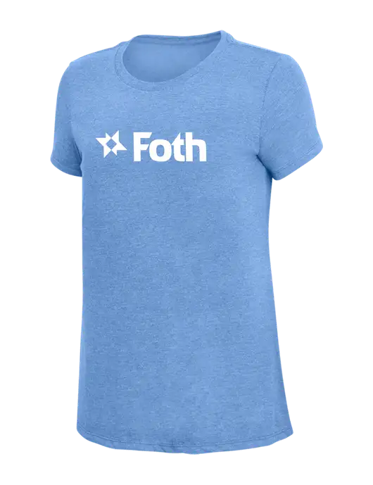 Womens Simply Soft Maritime Frost 4.5oz Poly/Combed Ring Spun Cotton T-Shirt
 w/Foth Logo