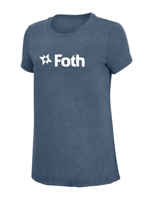 Womens Simply Soft Navy Frost 4.5oz  Poly/Combed Ring Spun Cotton T-Shirt w/Foth Logo