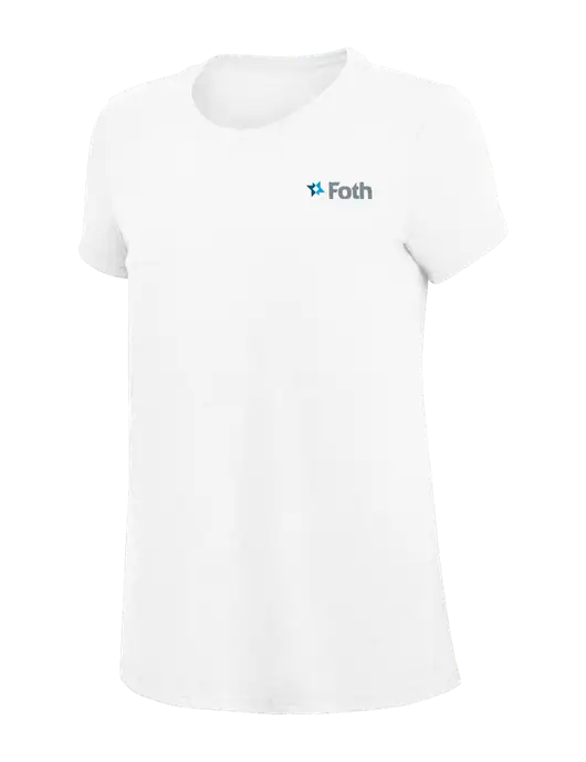 Womens Simply Soft White 4.5oz Poly/Combed Ring Spun Cotton T-Shirt
 w/Foth Logo