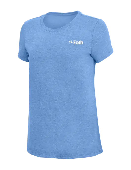 Womens Simply Soft Maritime Frost 4.5oz Poly/Combed Ring Spun Cotton T-Shirt
 w/Foth Logo
