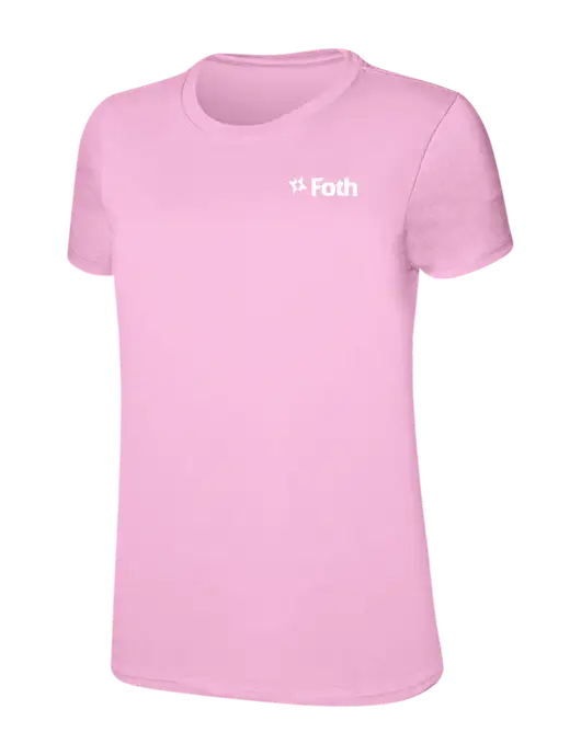 Womens Ring Spun Candy Pink 4.5 oz T-Shirt w/Foth Logo
