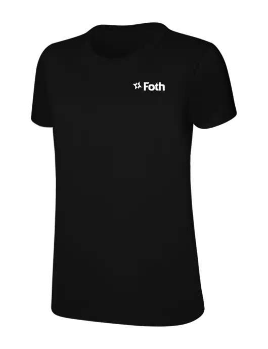 Womens Ring Spun Jet Black 4.5 oz T-Shirt w/Foth Logo