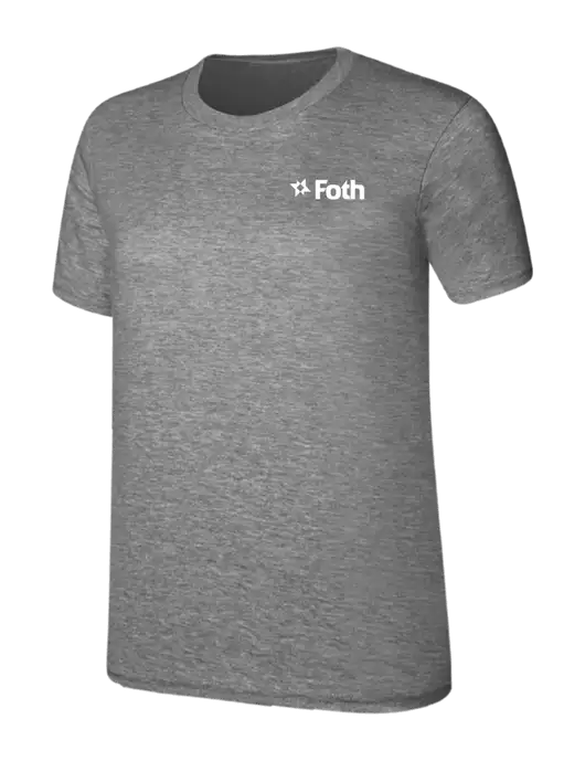Womens Ring Spun Light Grey Heather 4.5 oz T-Shirt w/Foth Logo