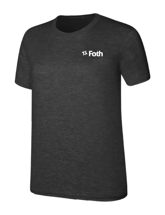 Womens Ring Spun Dark Heather Grey 4.5 oz T-Shirt w/Foth Logo
