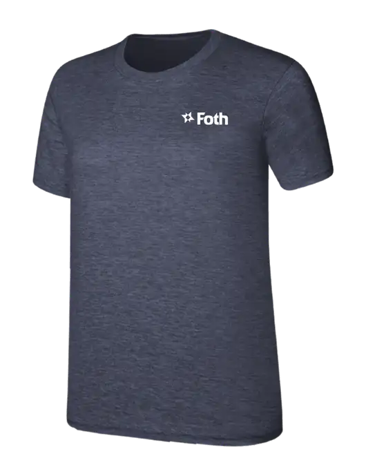 Womens Ring Spun Heather Navy 4.5 oz T-Shirt w/Foth Logo