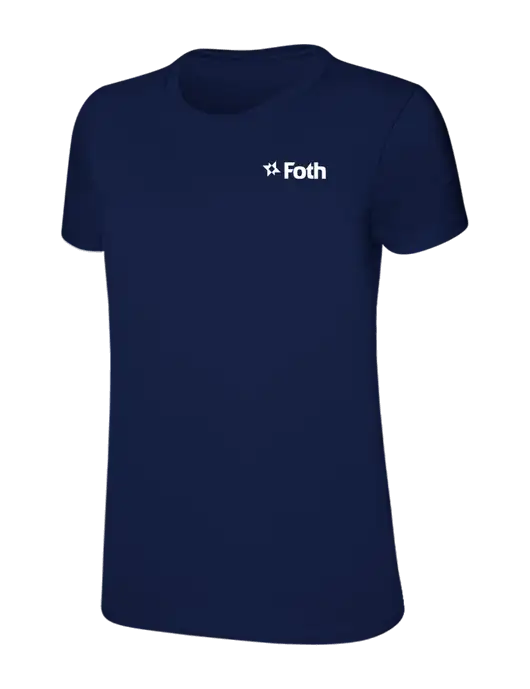 Womens Ring Spun Navy 4.5 oz T-Shirt w/Foth Logo