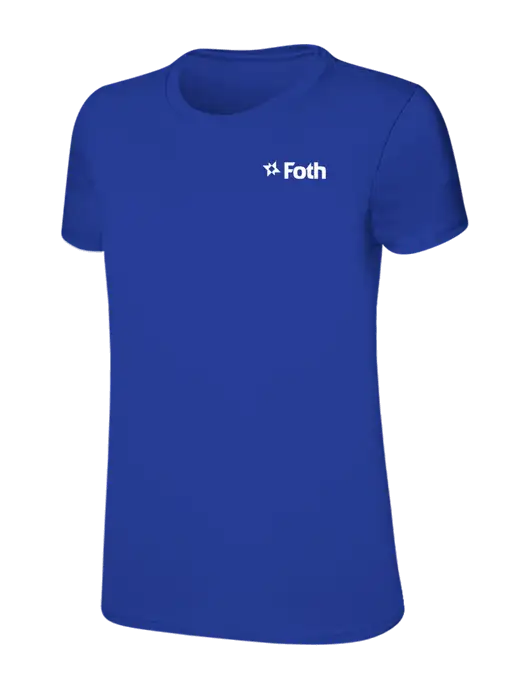 Womens Ring Spun Royal 4.5 oz T-Shirt w/Foth Logo
