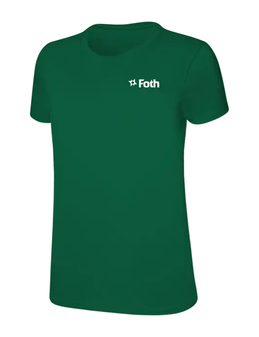 Womens Ring Spun Kelly Green 4.5 oz T-Shirt w/Foth Logo