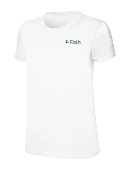Womens Ring Spun White 4.5 oz T-Shirt w/Foth Logo