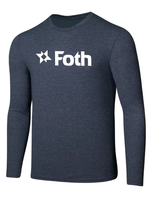 Seriously Soft Heathered Navy Long Sleeve T-Shirt w/Foth Logo