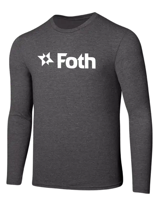 Seriously Soft Heathered Charcoal Long Sleeve T-Shirt w/Foth Logo