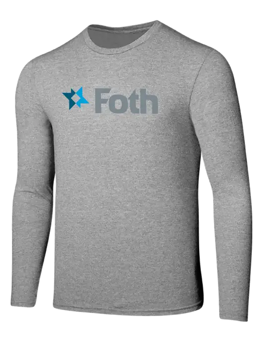 Seriously Soft Light Heathered Grey Long Sleeve T-Shirt w/Foth Logo