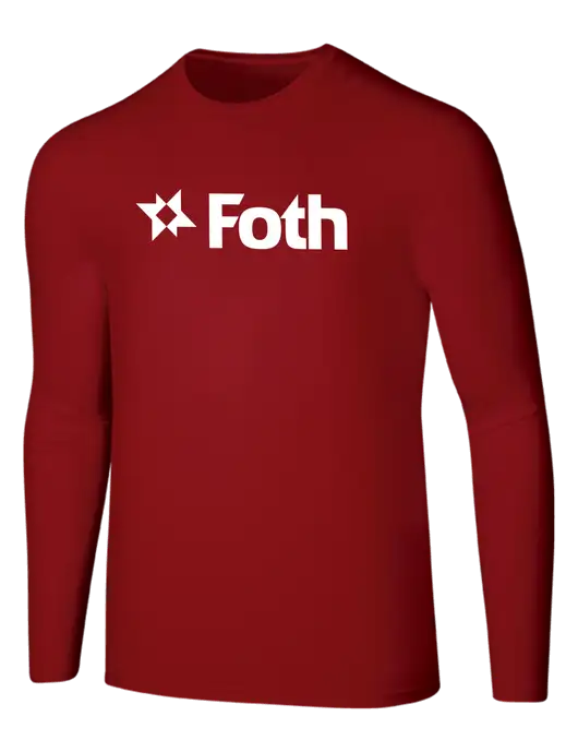 Seriously Soft Red Long Sleeve T-Shirt w/Foth Logo