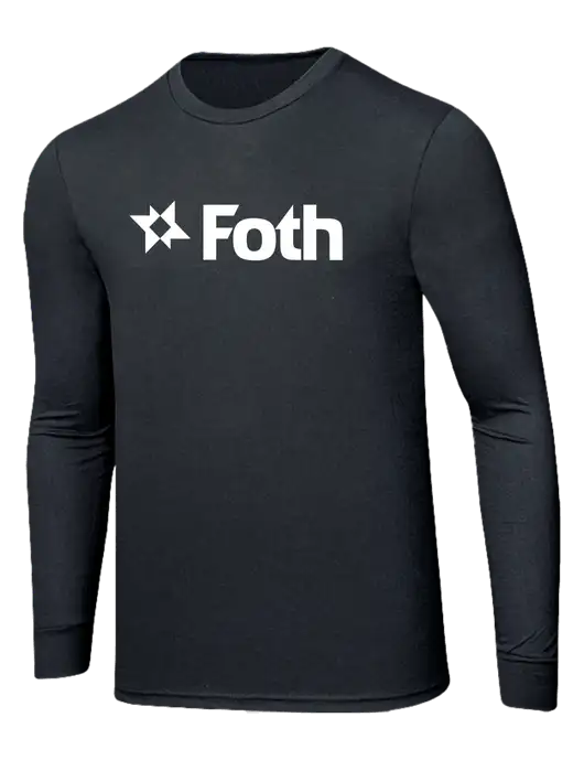Simply Soft Long Sleeve Black Frost 4.5 oz, Poly/Combed Ring Spun Cotton T-Shirt w/Foth Logo
