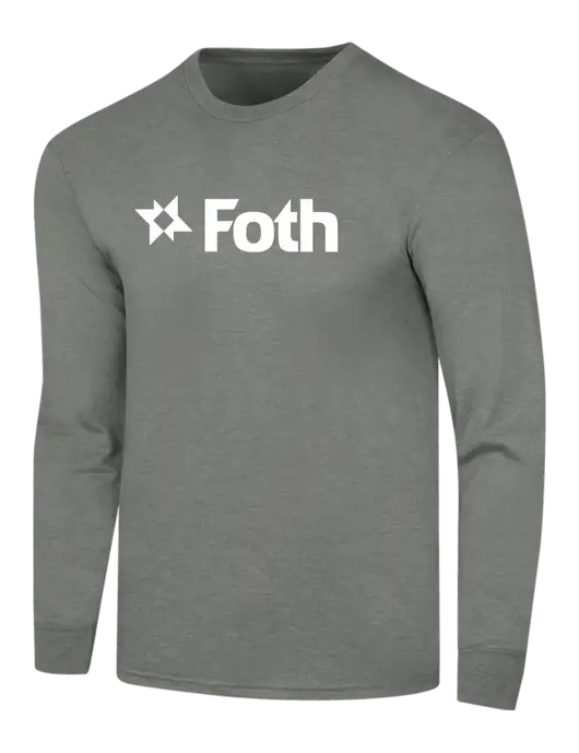 Simply Soft Long Sleeve Heathered Charcoal 4.5 oz, Poly/Combed Ring Spun Cotton T-Shirt w/Foth Logo