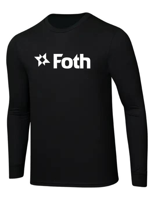 Simply Soft Long Sleeve Black 4.5 oz, Poly/Combed Ring Spun Cotton T-Shirt w/Foth Logo