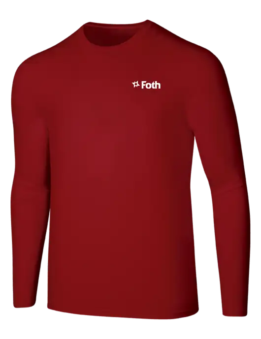 Seriously Soft Red Long Sleeve T-Shirt w/Foth Logo