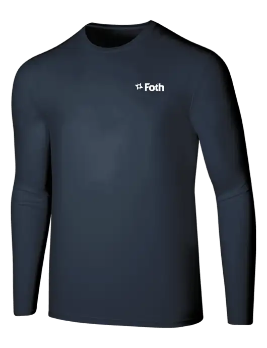 Seriously Soft Navy Long Sleeve T-Shirt w/Foth Logo