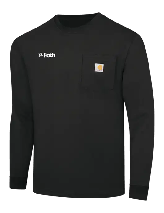 Carhartt Black Workwear Pocket Long Sleeve T-Shirt w/Foth Logo