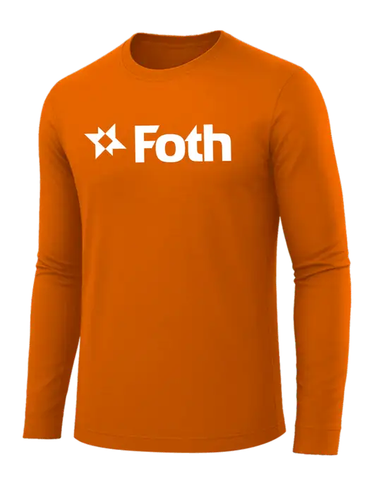 Long Sleeve Dark Orange PosiCharge Competitor Tee w/Foth Logo