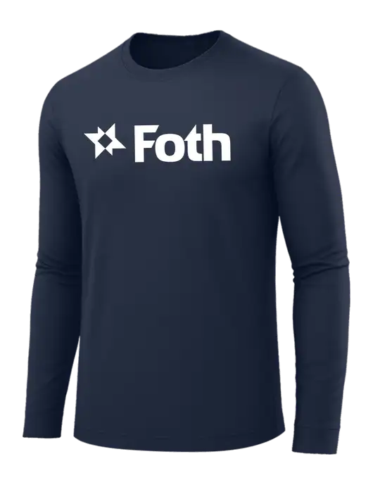 Long Sleeve Navy PosiCharge Competitor Tee w/Foth Logo