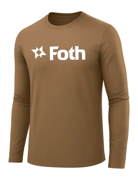 Long Sleeve Light Brown PosiCharge Competitor Tee w/Foth Logo