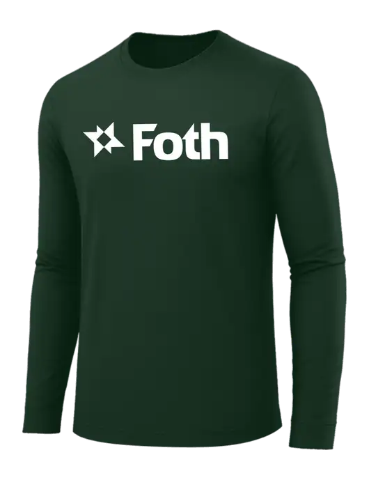 Long Sleeve Dark Green PosiCharge Competitor Tee w/Foth Logo