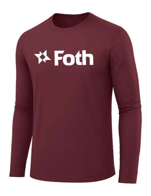 Long Sleeve Maroon PosiCharge Competitor Tee w/Foth Logo